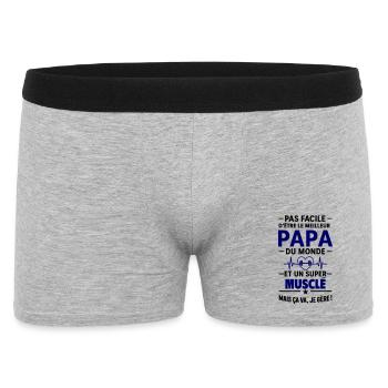 Heart + Strength Training – Muscular Super Dad - Men's Boxer Shorts - heather grey - Front