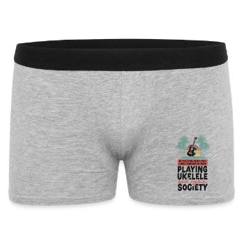 Hawaiian Ukulele Uke If You Can - Männer Boxer Shorts - Grau meliert - Vorne