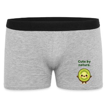 Motif kiwi Mignon par nature - Boxer Homme - gris chiné - Devant