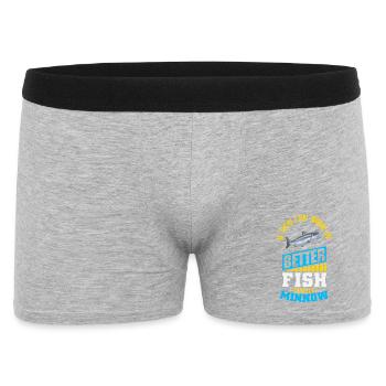 Fishing Angler Fish Fisherman Sayings Petri Heil - Men's Boxer Shorts - heather grey - Front