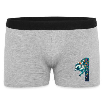 Bouldern Astronaut schweben leicht klettern Gesche - Männer Boxer Shorts - Grau meliert - Vorne