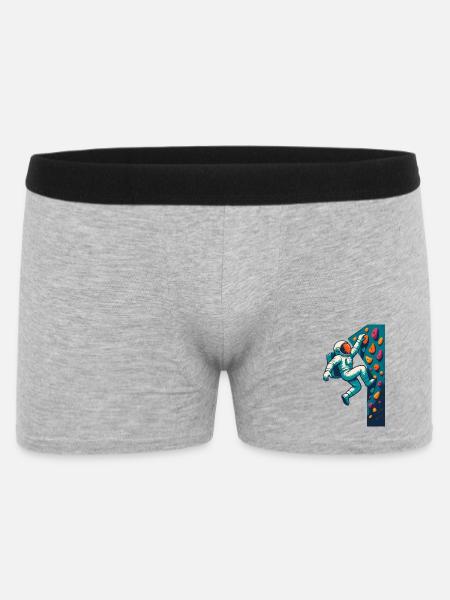 Bouldering Astronaut Hovering Easy Climbing Gesche - Men's Boxer Shorts - heather grey