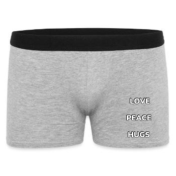 Love Peace Hugs Vertical Type - Men's Boxer Shorts - heather grey - Front