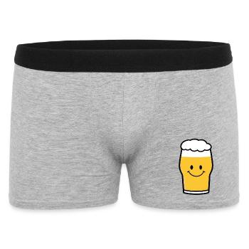 Cheerful Beer Glass Cartoon - Men's Boxer Shorts - heather grey - Front
