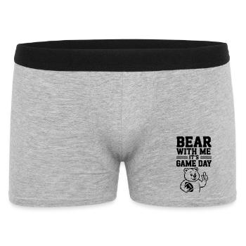 Bear With Me, It’s Game Day - Men's Boxer Shorts - heather grey - Front