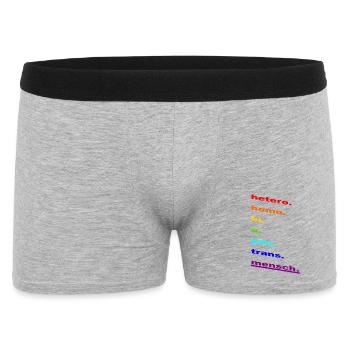 Rainbow Identity: Homo Bi Pan Trans - Men's Boxer Shorts - heather grey - Front