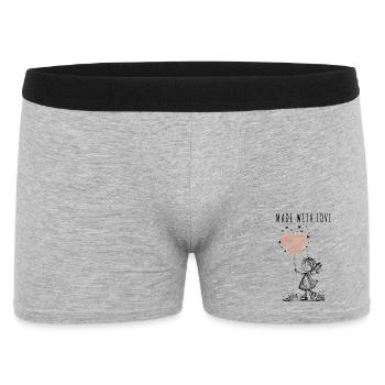 Fait avec amour – Cœur dessiné à la main - Boxer Homme - gris chiné - Devant