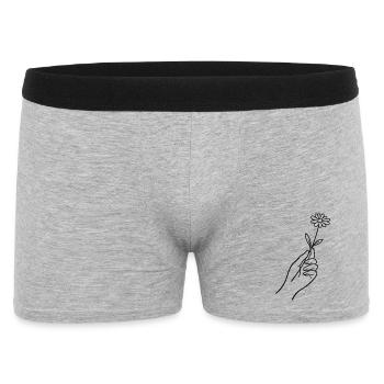 Line hand with flower - Men's Boxer Shorts - heather grey - Front