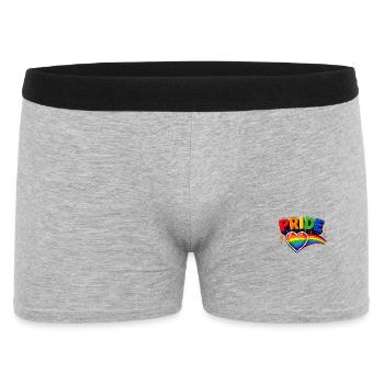Pride Rainbow Heart Emblem - Men's Boxer Shorts - heather grey - Front