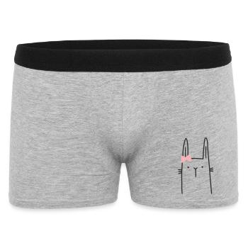 Hase Mädchen Osterhase - Männer Boxer Shorts - Grau meliert - Vorne