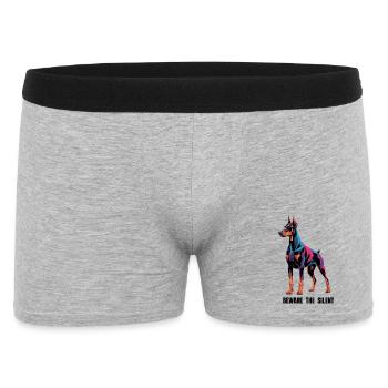 Doberman Géométrique Pinscher - Méfiez-vous du silence - - Boxer Homme - gris chiné - Devant