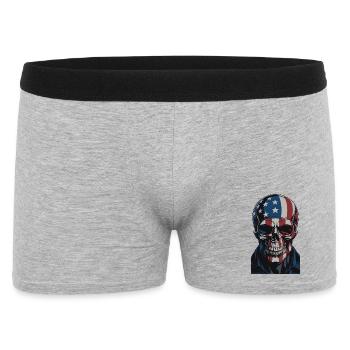 USA Totenkopf - Patriot Skull Design - Men's Boxer Shorts - heather grey - Front