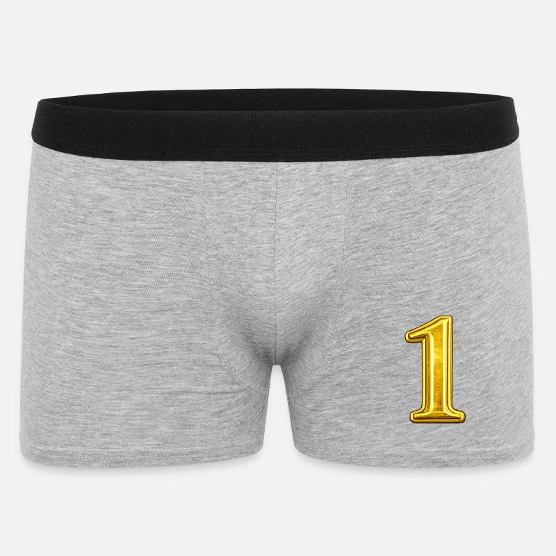 Goldene Eins Glanz - Männer Boxer Shorts - Grau meliert