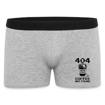 Fun Shirt 404 Not Found Shirt, Hoodie, Tasche - Männer Boxer Shorts - Grau meliert - Vorne
