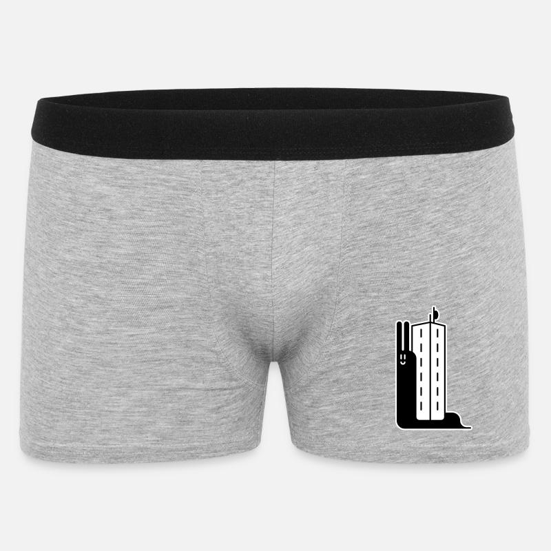 Block Snail - Männer Boxer Shorts - Grau meliert