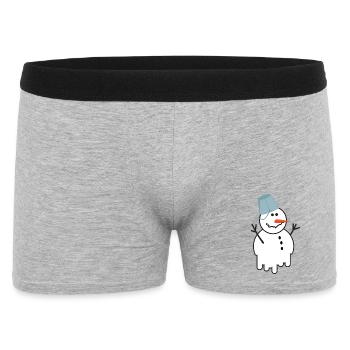 Seau de bonhomme de neige fondant Dessin drôle d’hiver - Boxer Homme - gris chiné - Devant