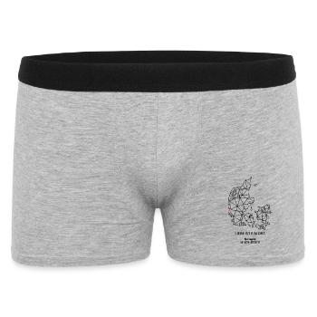 Dänemark Umriss - Bjerregard Liebe - Koordinaten - Männer Boxer Shorts - Grau meliert - Vorne