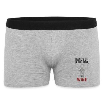 Hands up Wine Funny Wine Saying Shirt - Men's Boxer Shorts - heather grey - Front