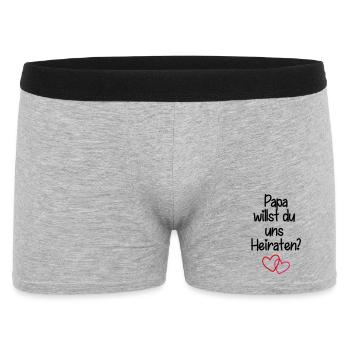 Papa_Heiraten - Männer Boxer Shorts - Grau meliert - Vorne
