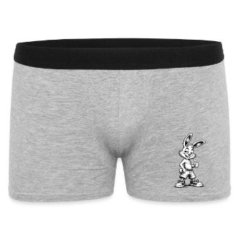Cool Bunny Cartoon Black White Street Style - Men's Boxer Shorts - heather grey - Front