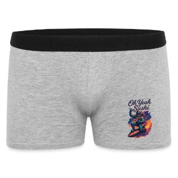Astronaut on Rocket: Oh yes Sushi Galaxy Design - Men's Boxer Shorts - heather grey - Front