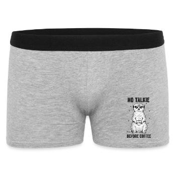 Kein Gespräch Vor Kaffee Liebhaber Erdmännchen - Männer Boxer Shorts - Grau meliert - Vorne