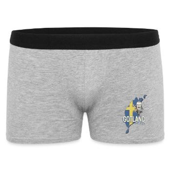 Gotland in Sweden Retro Province with Map - Men's Boxer Shorts - heather grey - Front