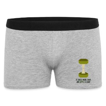 Fitness Motivation Apple Gym Saying - Men's Boxer Shorts - heather grey - Front