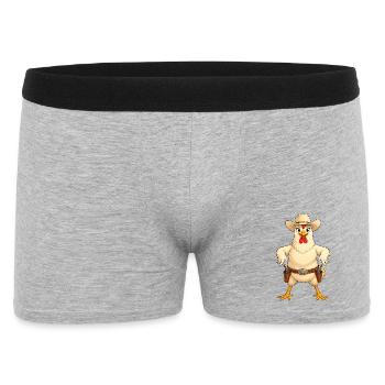 Poulet en position de l’Ouest - Boxer Homme - gris chiné - Devant