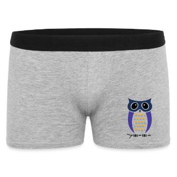 Geometric owl: minimalistisch Eule im Rautenmuster - Männer Boxer Shorts - Grau meliert - Vorne