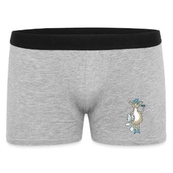 Lama avec un chapeau bleu et des ustensiles d’écriture - Boxer Homme - gris chiné - Devant