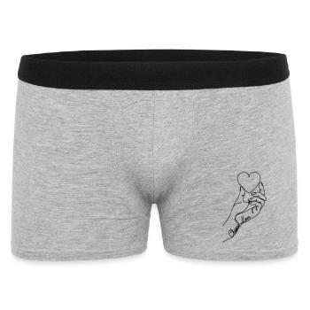 C.h.o.o.s.e L.o.v.e Minimalist Heart Line Art - Men's Boxer Shorts - heather grey - Front