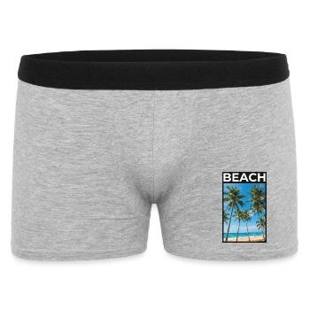 Palm Trees On The Beach Retro - Men's Boxer Shorts - heather grey - Front