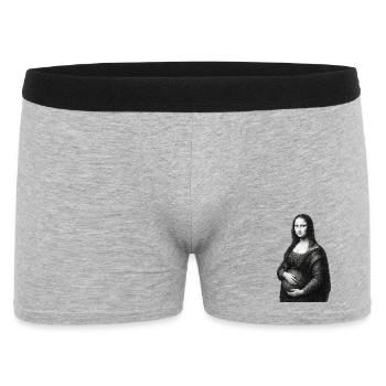 Enceinte avec un ventre de grossesse - Boxer Homme - gris chiné - Devant