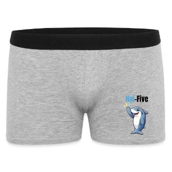 Shark Five | Funny cartoon shark with high five - Men's Boxer Shorts - heather grey - Front