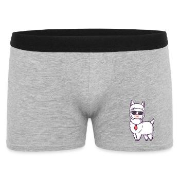 Llama cool avec cravate à lunettes de soleil - Boxer Homme - gris chiné - Devant