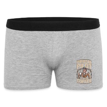 Private Pilot Before Flight Attendant Coffee Lover - Men's Boxer Shorts - heather grey - Front