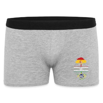 Spanien Brasilien Flaggen Wurzeln Geschenk  - Männer Boxer Shorts - Grau meliert - Vorne