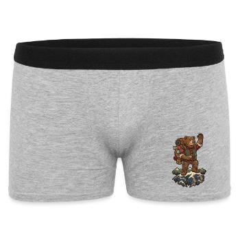 Bärenwanderer auf dem Gipfel - Männer Boxer Shorts - Grau meliert - Vorne