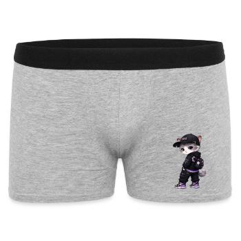 Urban Cat Purple - Männer Boxer Shorts - Grau meliert - Vorne
