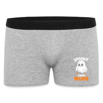 Spooky aber müde – Verschlafener Halloween-Geist - Männer Boxer Shorts - Grau meliert - Vorne