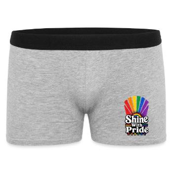 Shine With Pride Sonne Vintage Pride Motiv LGBTQ - Männer Boxer Shorts - Grau meliert - Vorne