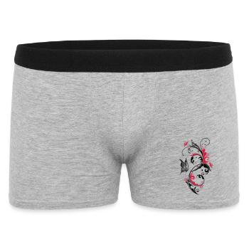 Beau motif floral abstrait avec un grand papillon. - Boxer Homme - gris chiné - Devant