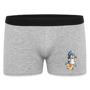 Neuanfang - Rakete - Comic - Männer Boxer Shorts - Grau meliert - Vorne