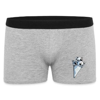Bärchen in der Eistüte - Männer Boxer Shorts - Grau meliert - Vorne