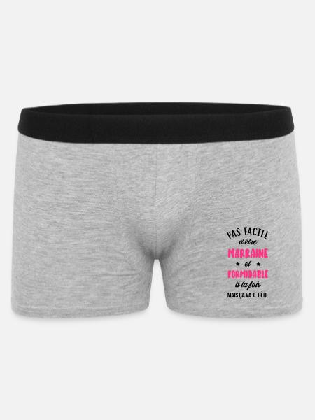Marraine formidable / Filleule / Filleul / Baptême - Boxer Homme - gris chiné