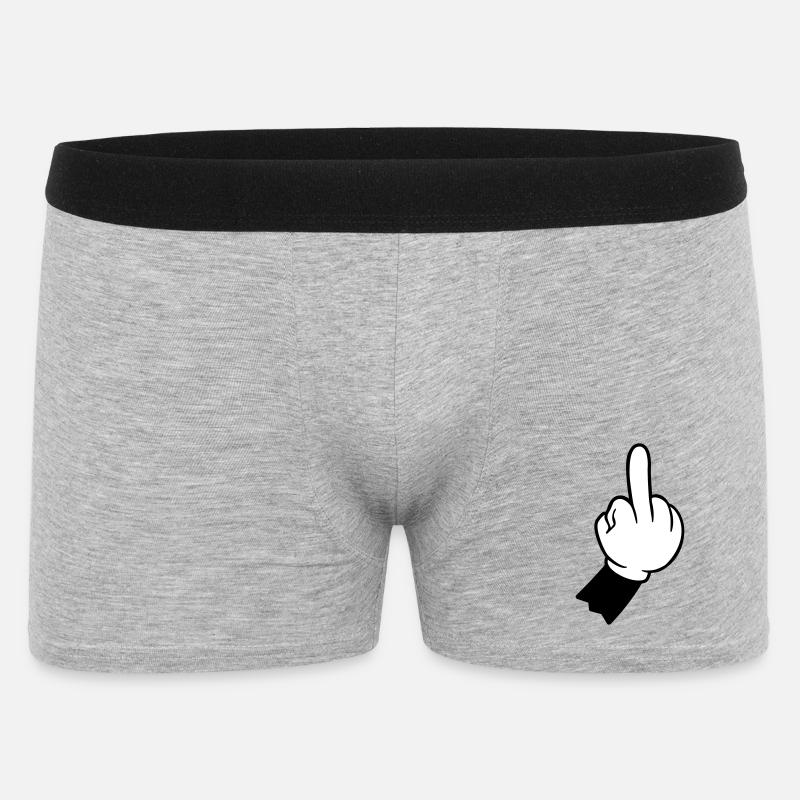 hand mittelfinger fuck you - Männer Boxer Shorts - Grau meliert
