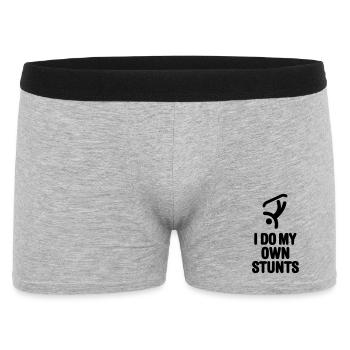 I do my own stunts lustige Snowboarden snowboard - Männer Boxer Shorts - Grau meliert - Vorne