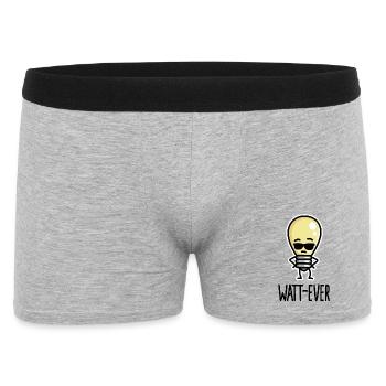 Watt-ever, whatever funny saying light bulb puns - Men's Boxer Shorts - heather grey - Front