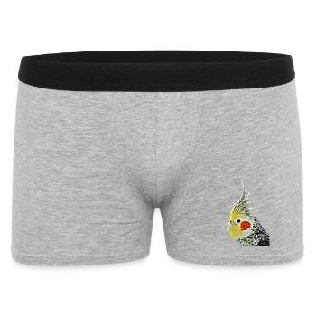 Nymphensittich (13) - Männer Boxer Shorts - Grau meliert - Vorne